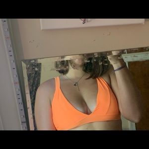 orange v neck bikini top